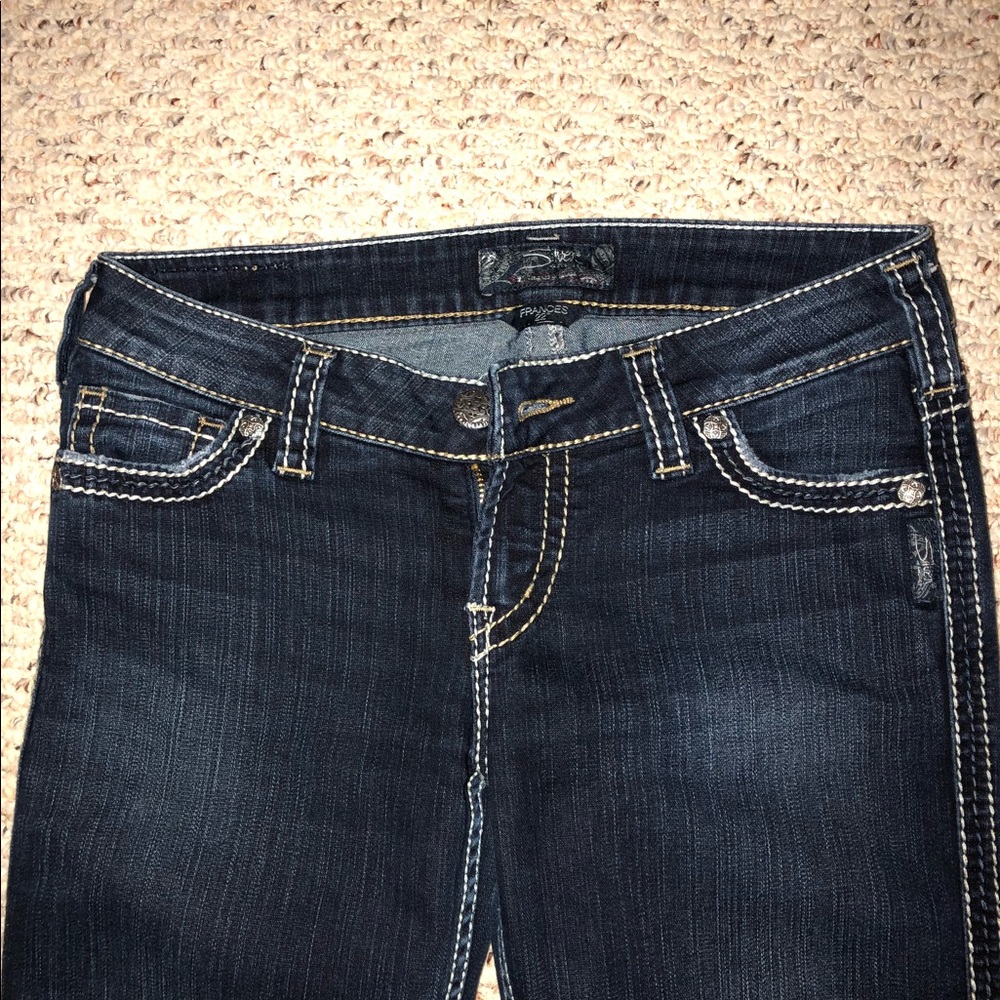 Silver flare jeans